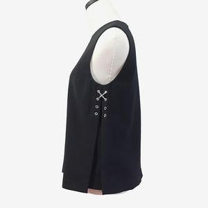 Alexander Wang Sleeveless Top Vest Shell Hardware Silver Embellishments